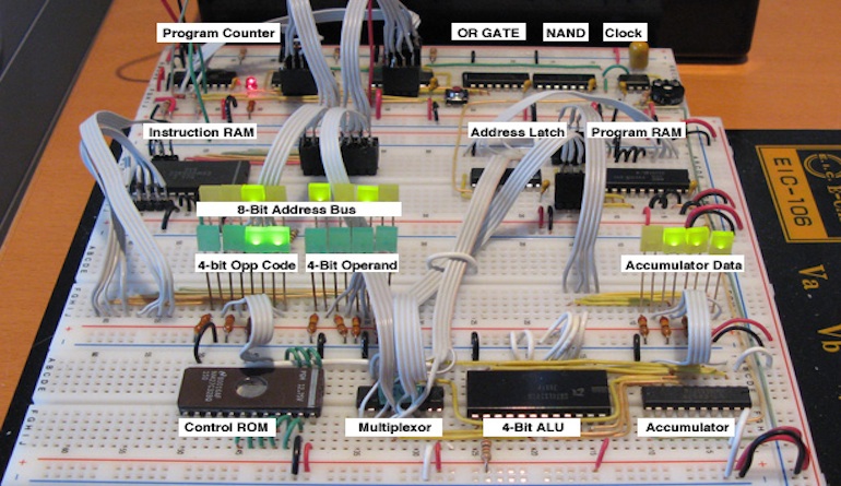4-Bit TTL Scratchbuilt Computer
